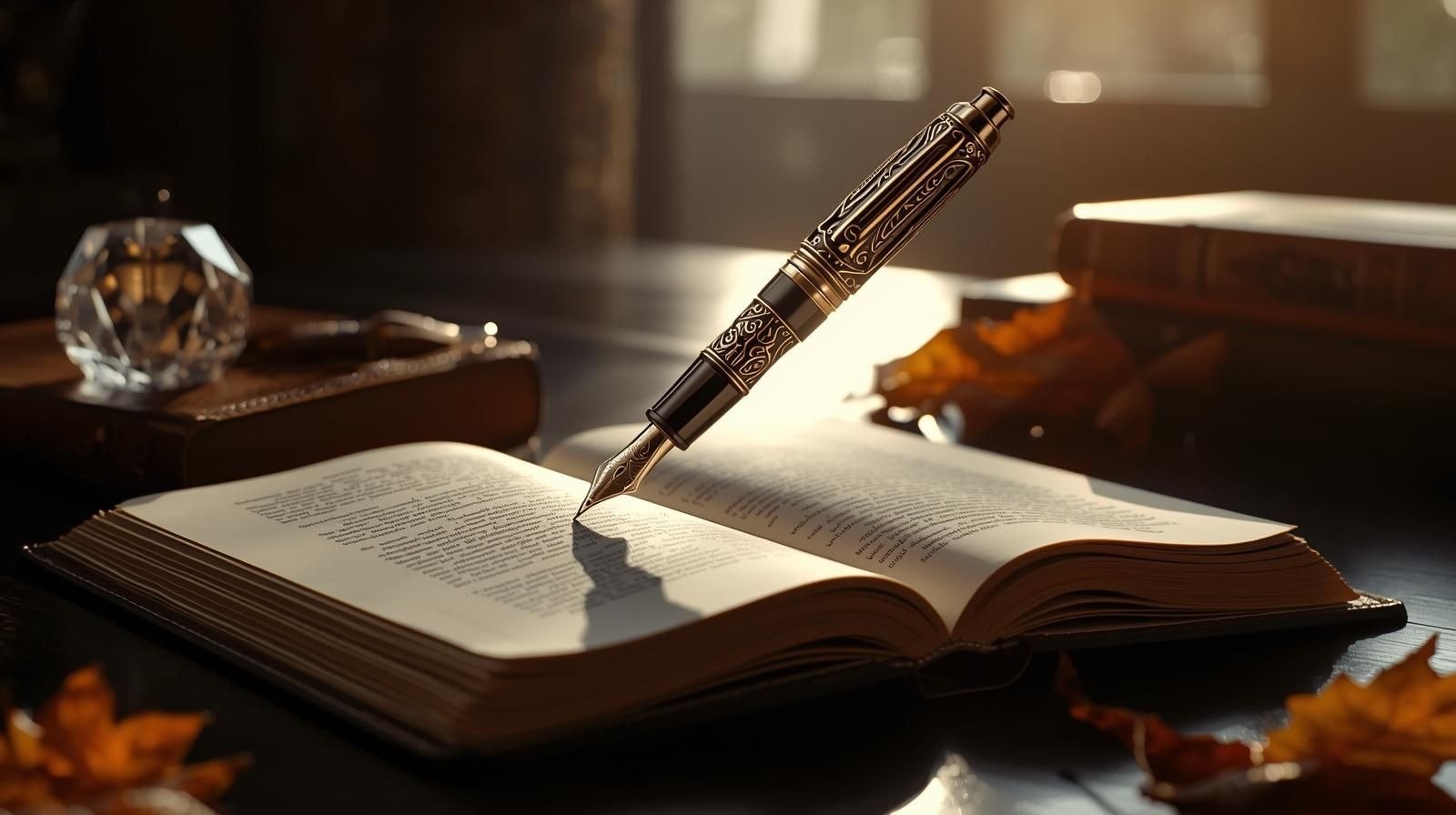 Pluma y libro antiguo