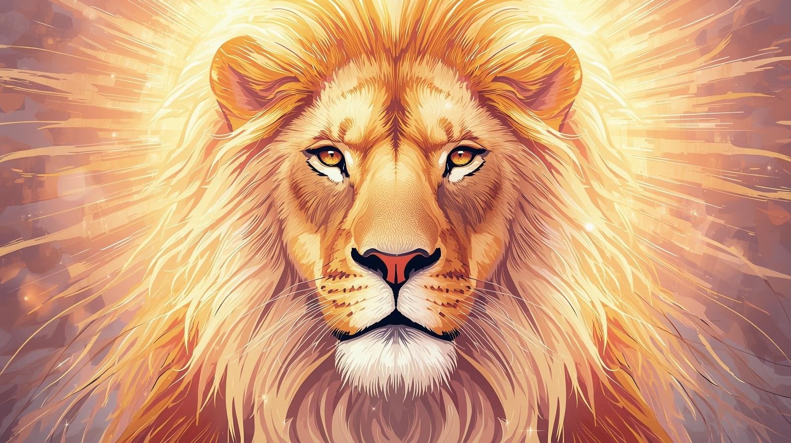 a lion head with a lion's head in the background